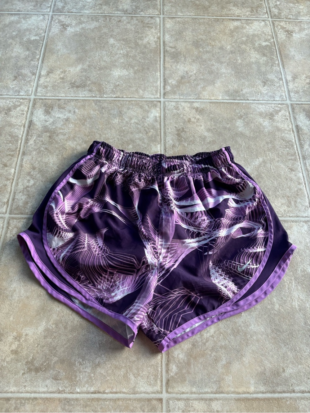 Nike Purple Printed Athletic Running Shorts